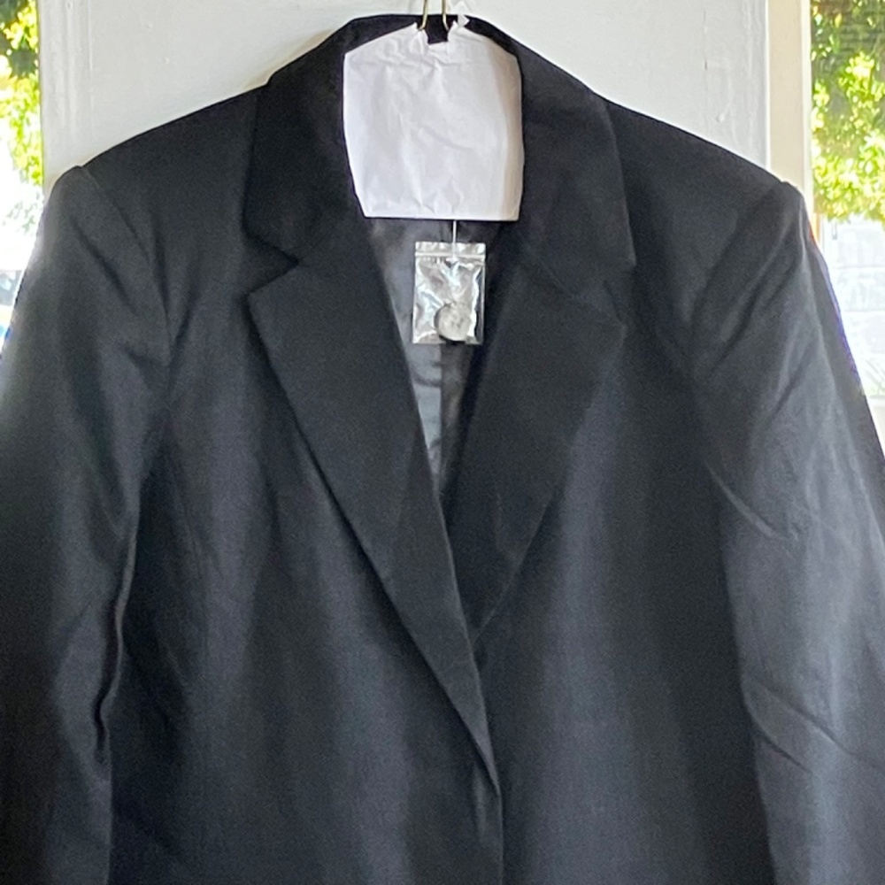 Black linen blazer fully lined - Picture 4 of 7